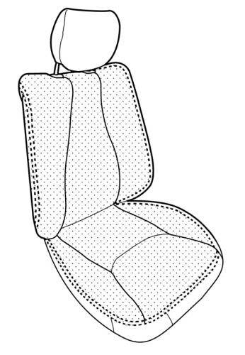Mercedes 220 2000-2002, Seat Fnt Backrest, Leather, 463N Charcoal, Style #3, Face Perf