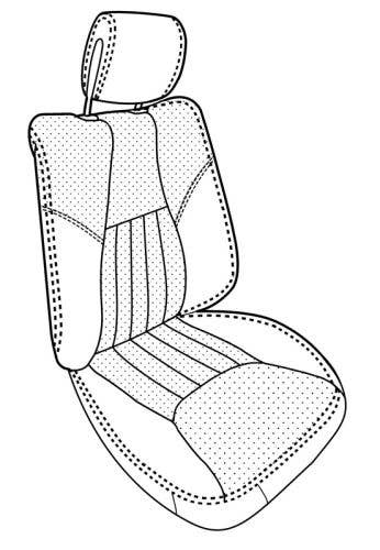 Mercedes 220 2003-2006, Seat Fnt Bottom, Leather, 477N Sierra Gray, Style #4, Sq Hole Perf Insert