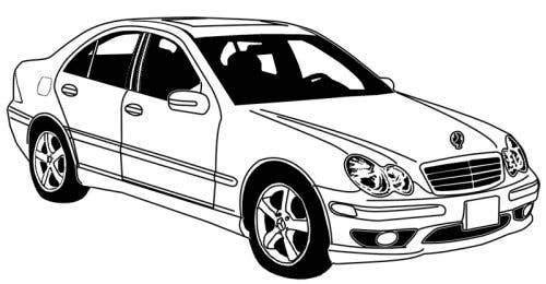 Mercedes 203 2001-2002, Seat Rr Backrest, Leather, 463L Charcoal