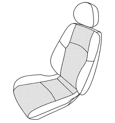 Mercedes 203 2001-2002, Seat Fnt Backrest, Leather, 464L Java, Style #1