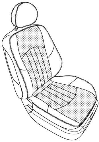 Mercedes 211 2003-2007, Seat Fnt Bottom, Leather, 463N Charcoal, Style #2