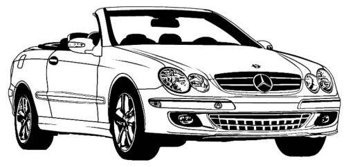 Mercedes 209 2003-2009, Headrest Fnt, Leather, 475P Charcoal
