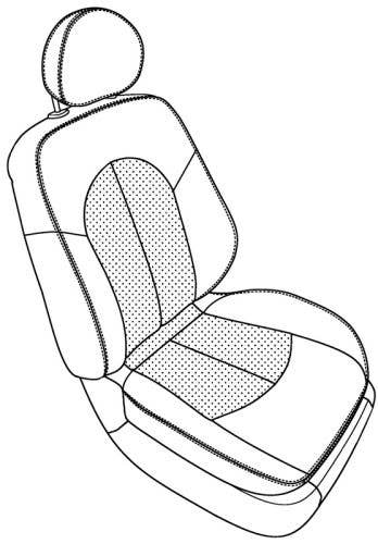 Mercedes 209 2003-2007, Seat Fnt Backrest Dvr, Leather, 475P Charcoal, Style #1B, Perf