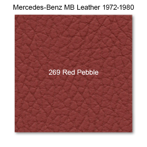 Mercedes 123 1976-1979, Seat Fnt Bottom, Leather, 269 Red Pebble, Sedan, Single Stitch, 6 Pleat