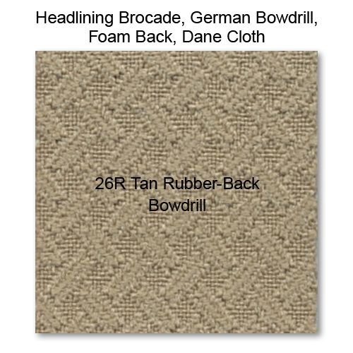Headliner Material German Bowdrill Rubberback raw material, 26R Tan 