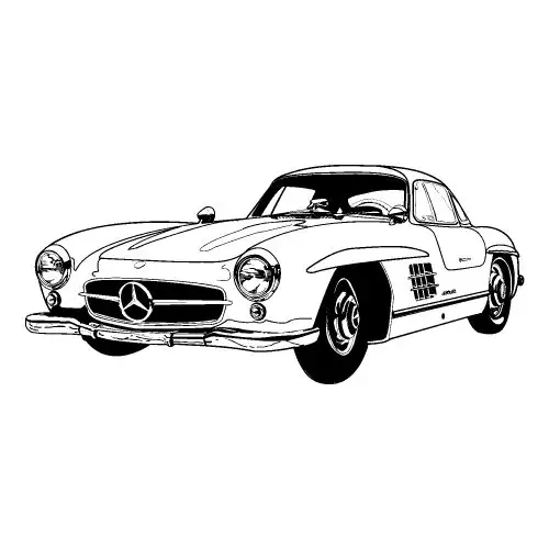 Mercedes, 1954-1963, 300SL Coupe, Carpet Kit, German Square Weave, MB-6 Red, 300SL, Cloth Binding