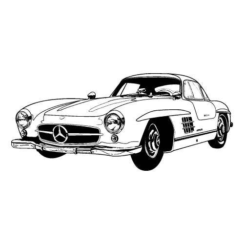 Mercedes 198 1954-1957, Seat Fnt Bottom Dvr, Leather, 254 Parchment, Style #3, Plain, Coupe