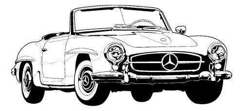 Carpet Kit for Mercedes 1955-1956, 121, Cloth Binding