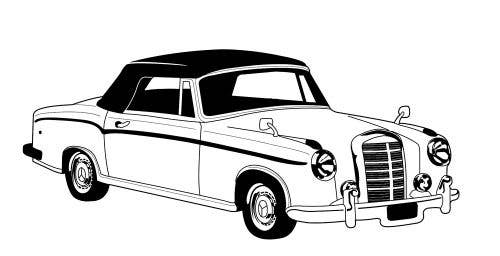 Mercedes 180 1956-1960, Seat Fnt Backrest Rr Panel, Leather, 8500E Black