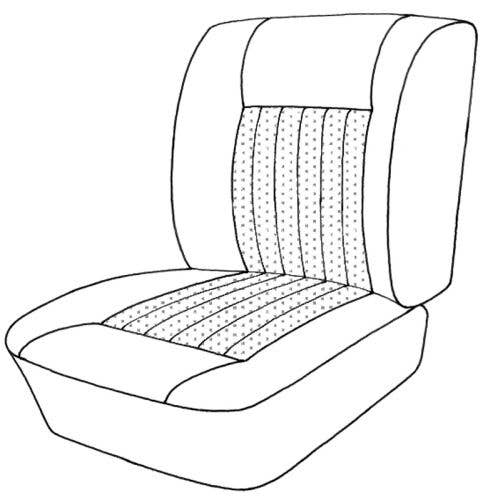 Mercedes, Seat Front Set, Style #2, 6 Pleat, Dbl Stitch, Embossed