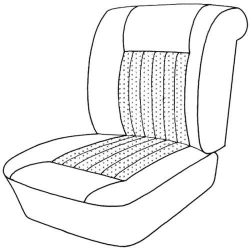 Mercedes 180 1956-1960, Seat Front Set, Style #3, 6 Pleat, Embossed, Dbl Stitch