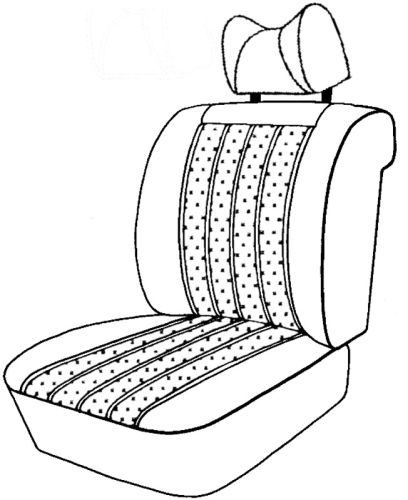 Mercedes 111 1965-1967, Seat Fnt Backrest, Vinyl, 705 Gray, Style #2