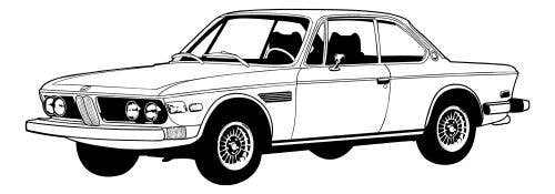 BMW E9 1969-1974, Seat Rear Set, Vertical Pleats