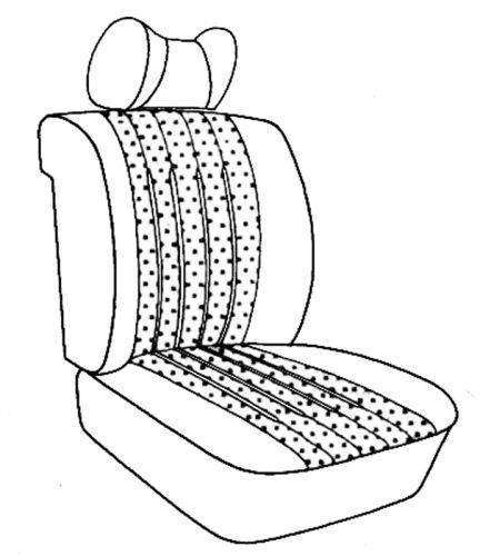 Mercedes 114 1973-1976, Seat Fnt Bottom, Vinyl, 712 Blue, Coupe, Rosette, 5 Pleat