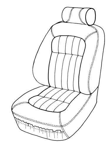 Jaguar XJ6 1995-1997, Seat Fnt Backrest, Leather, 4198E Coffee, Style #5
