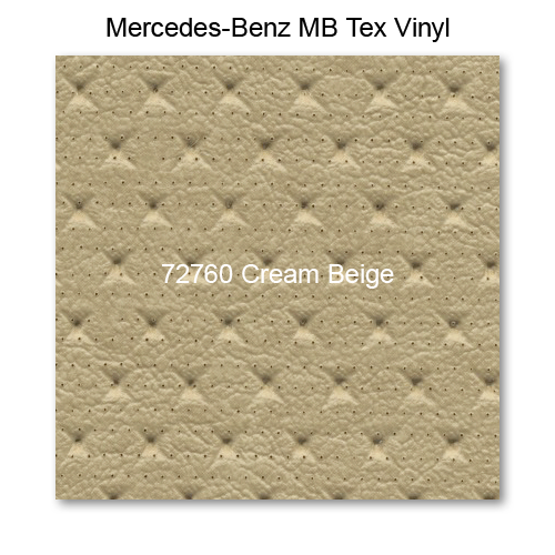 Mercedes 124, Seat Rr Bottom, Vinyl, 727 Cream Beige, Sedan, Diamond, 9 Pleats, Single Stitch, MB TEX Only