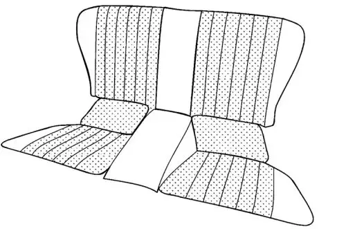 MBZ, Seat Jump Assy Non Fldng, Leather, 269 Red Pebble, SL, seat belt, Rosette Insrt, Single Stitch, 6 Pleat