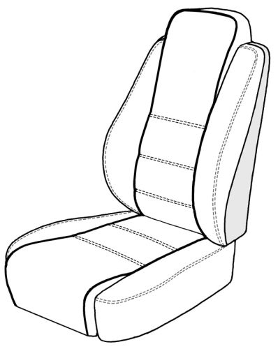 Jaguar XJS 1994-1995, Seat Rr Bottom, Vinyl, 5009 Biscuit, Style #4, Piping, Dbl Stitch, Plain
