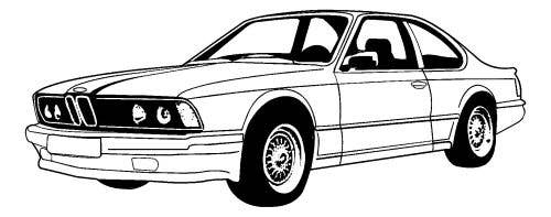 BMW E24 1987-1989, Headrest Fnt, Leather, 8500E Black, Style #5