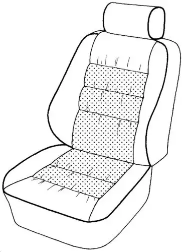 Mercedes 124 1989, Seat Fnt Backrest, Leather, 241 Black, Style #3, Diamond