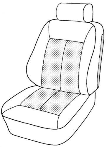 Mercedes 210 1999-2002, Seat Fnt Backrest, Leather, 463L Charcoal, Style #1, 0522 Piping