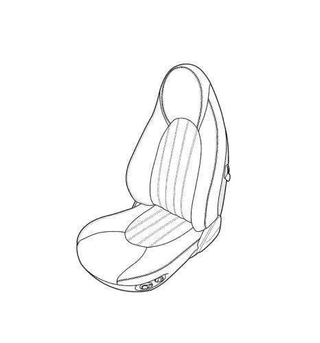Jaguar XK8 1997, Seat Fnt Backrest, Leather, 3672E Parchment, Style #1, Plain Insert