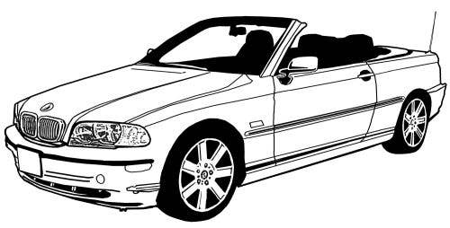 BMW E46 2000-2005, Seat Rr Bottom, Leather, 0523 Jet Black, Coupe