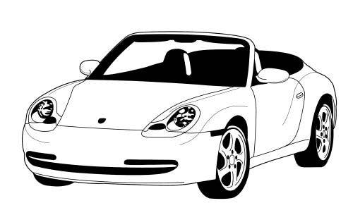 Porsche 911 1999-2005, Seat Fnt Backrest, Leather, 917 Black, Style #2, Supple Insert