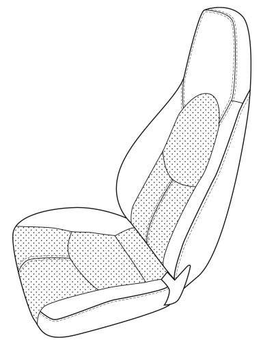 Porsche 911 2005-2012, Seat Fnt Backrest, Leather, 475P Charcoal, Style #4, Insert Only Perf